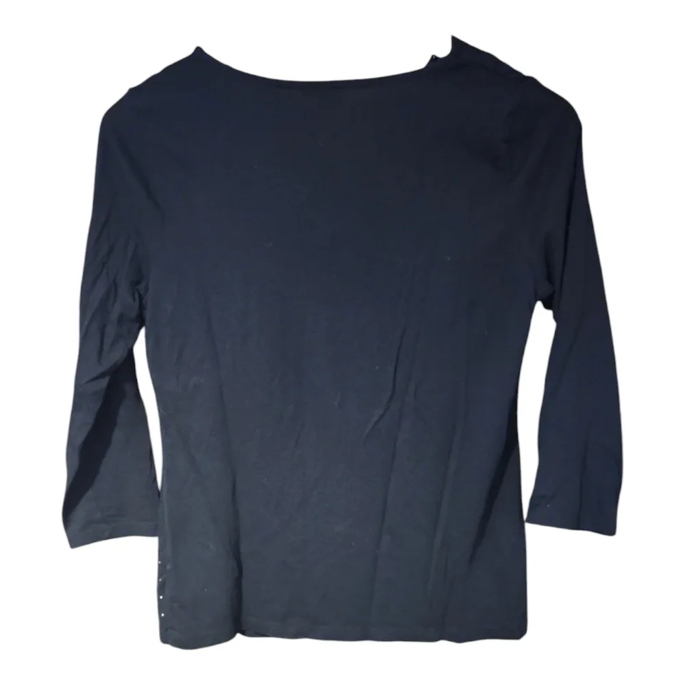 Talbots Black Top with Rhinestones - Picture 2 of 4